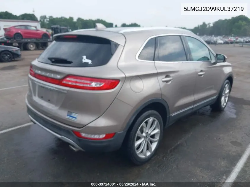 2019 Lincoln Mkc Select VIN: 5LMCJ2D99KUL37219 Lot: 39724001