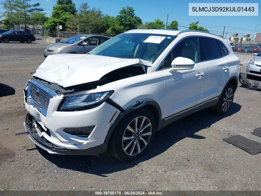 5LMCJ3D92KUL01443 2019 Lincoln Mkc Reserve