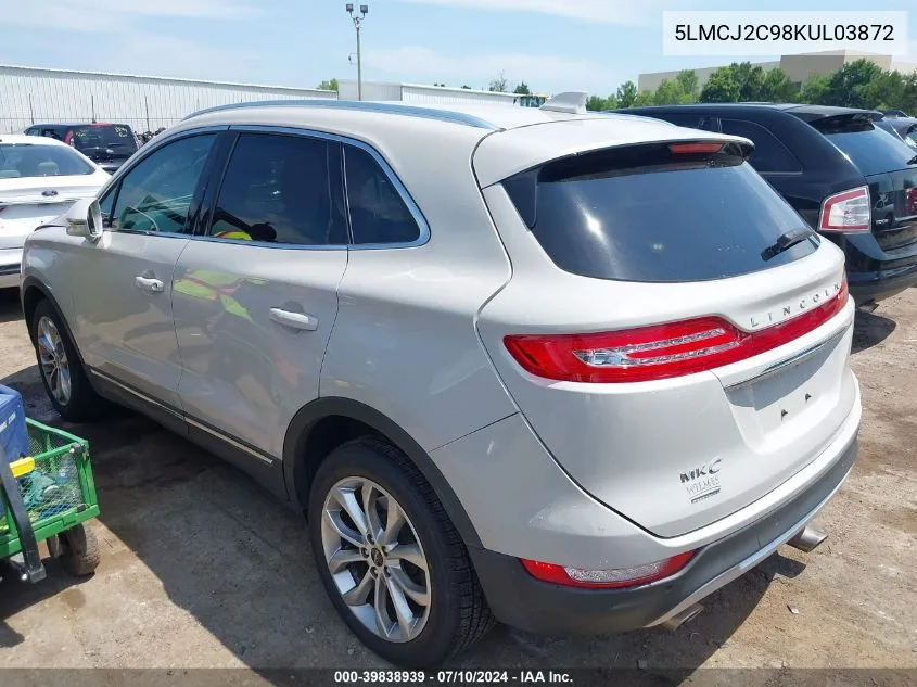 2019 Lincoln Mkc Select VIN: 5LMCJ2C98KUL03872 Lot: 39838939