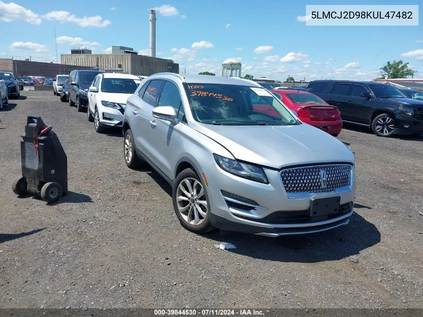 2019 Lincoln Mkc Select VIN: 5LMCJ2D98KUL47482 Lot: 39844530