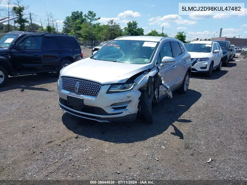 2019 Lincoln Mkc Select VIN: 5LMCJ2D98KUL47482 Lot: 39844530