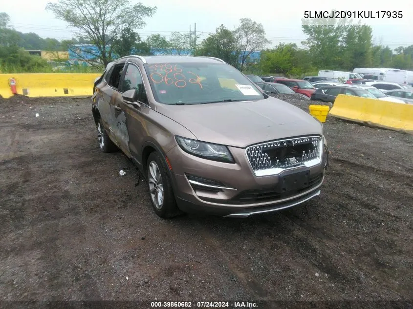 2019 Lincoln Mkc Select VIN: 5LMCJ2D91KUL17935 Lot: 39860682