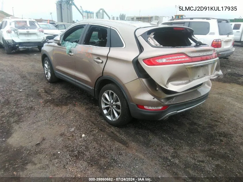 5LMCJ2D91KUL17935 2019 Lincoln Mkc Select