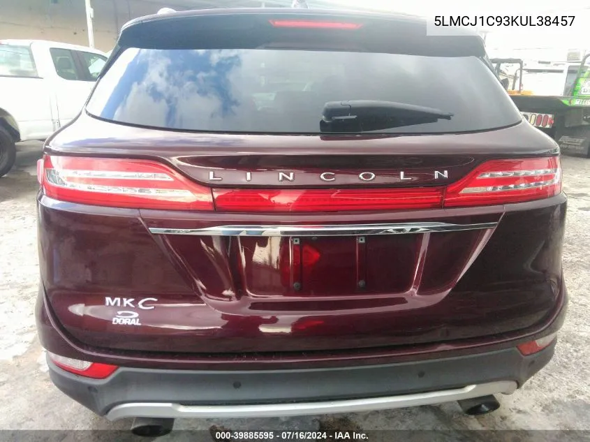 2019 Lincoln Mkc Standard VIN: 5LMCJ1C93KUL38457 Lot: 39885595