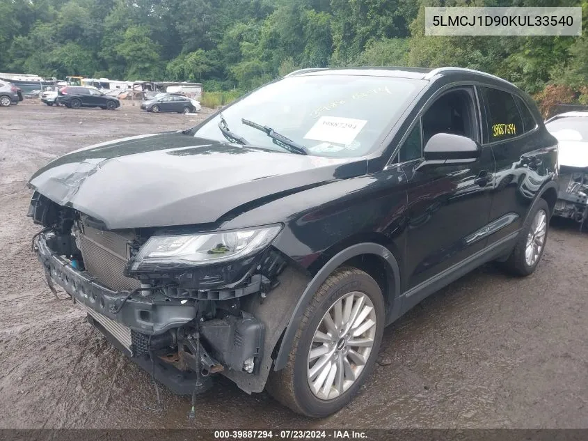 5LMCJ1D90KUL33540 2019 Lincoln Mkc Standard