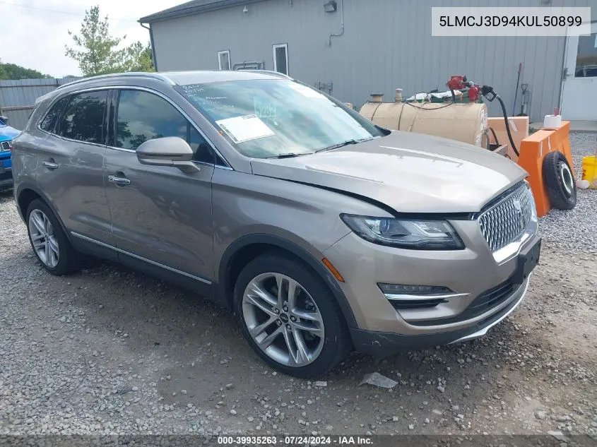 2019 Lincoln Mkc Reserve VIN: 5LMCJ3D94KUL50899 Lot: 39935263