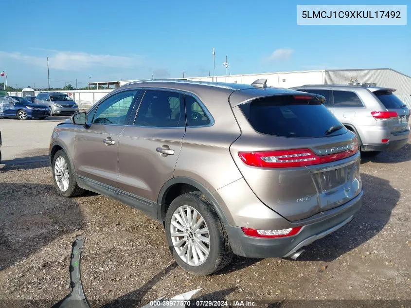 5LMCJ1C9XKUL17492 2019 Lincoln Mkc Standard