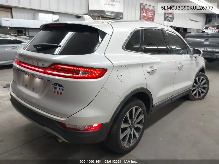 5LMCJ3C90KUL26777 2019 Lincoln Mkc Reserve