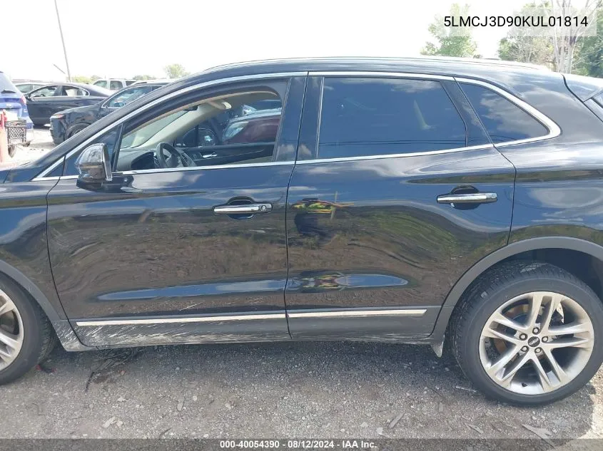 2019 Lincoln Mkc Reserve VIN: 5LMCJ3D90KUL01814 Lot: 40054390