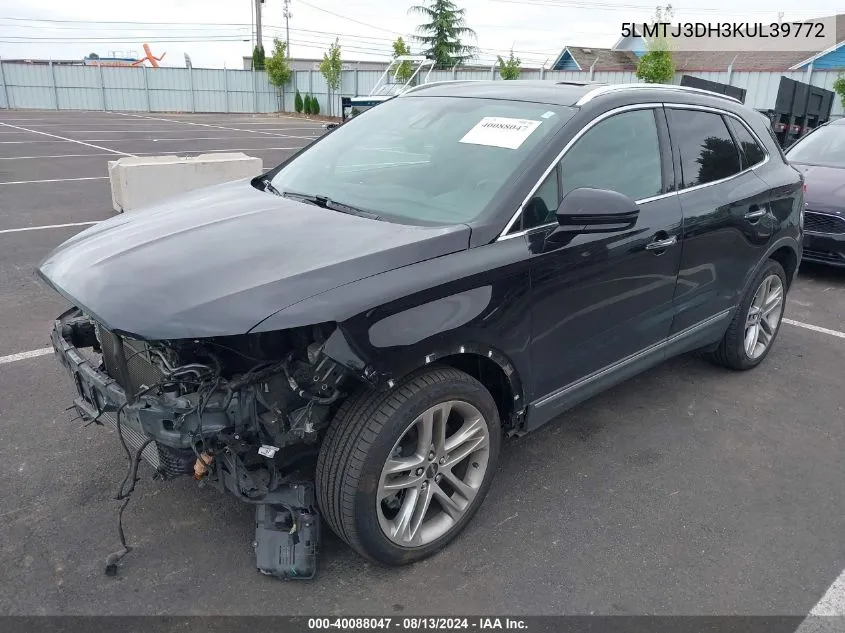 2019 Lincoln Mkc Reserve VIN: 5LMTJ3DH3KUL39772 Lot: 40088047