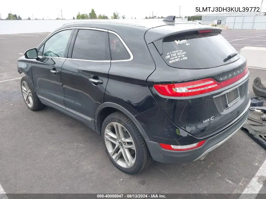 2019 Lincoln Mkc Reserve VIN: 5LMTJ3DH3KUL39772 Lot: 40088047