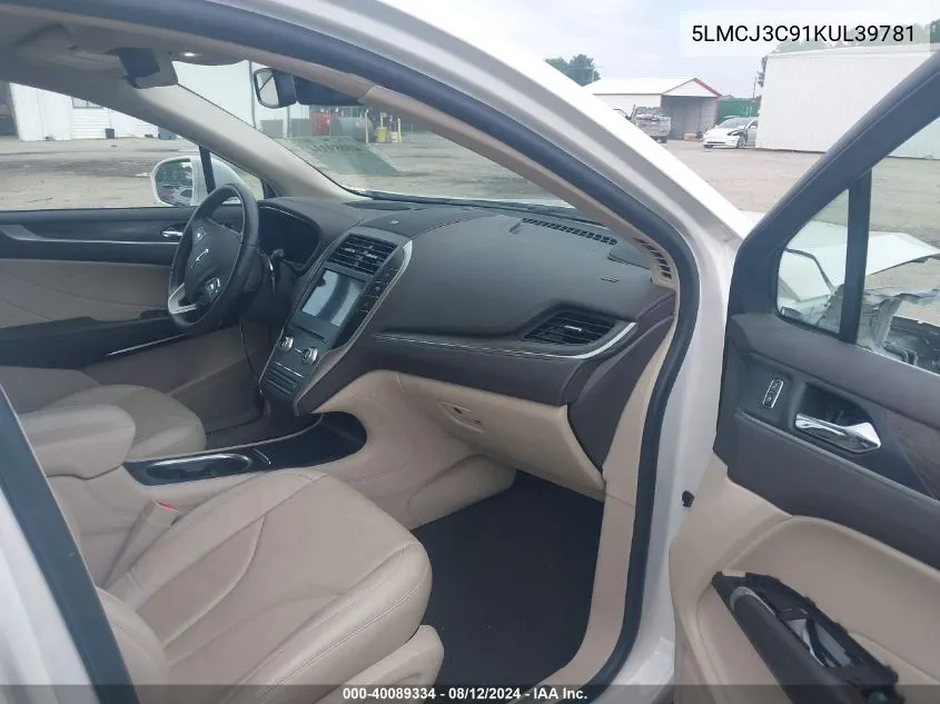 5LMCJ3C91KUL39781 2019 Lincoln Mkc Reserve