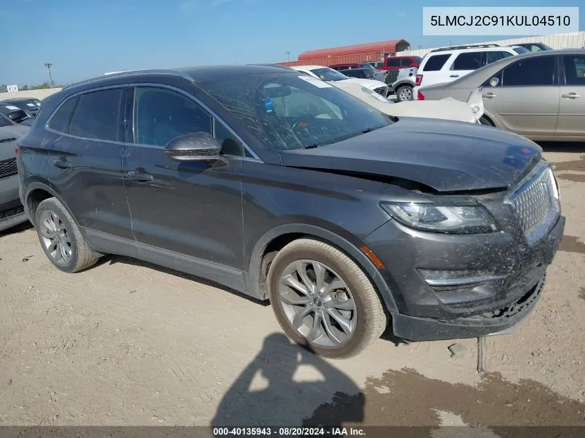 5LMCJ2C91KUL04510 2019 Lincoln Mkc Select