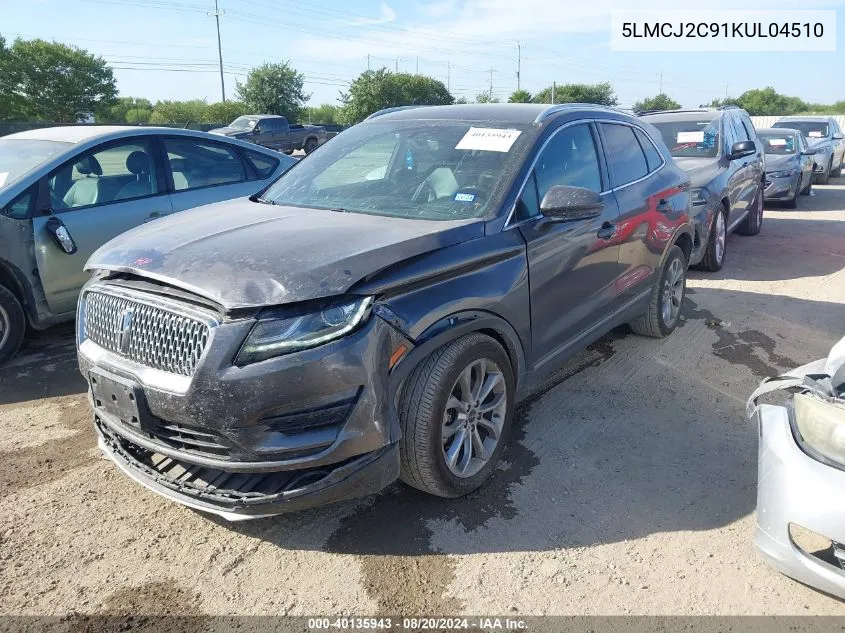 2019 Lincoln Mkc Select VIN: 5LMCJ2C91KUL04510 Lot: 40135943