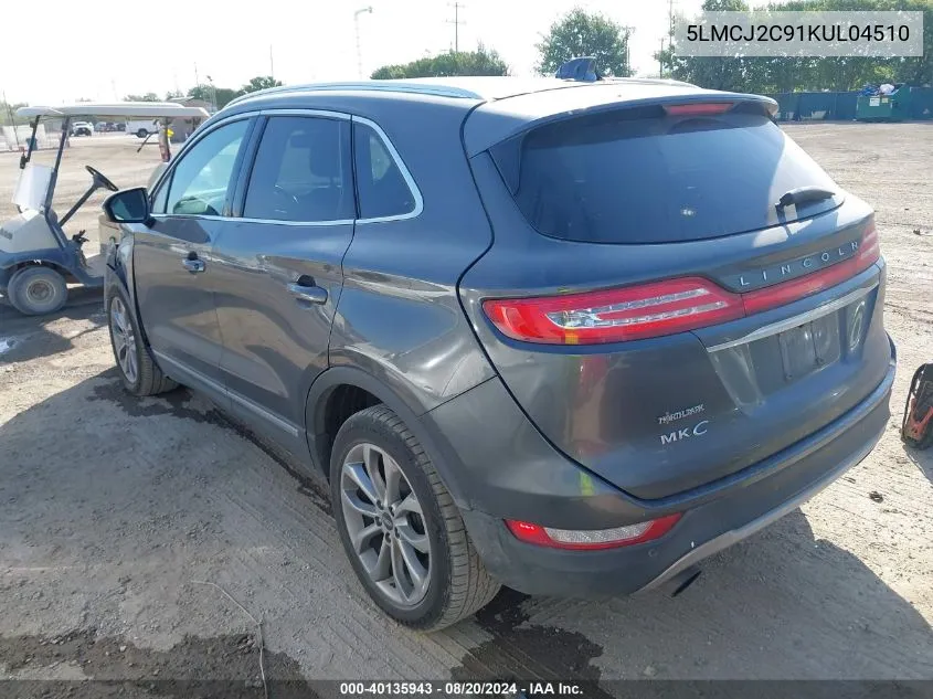 5LMCJ2C91KUL04510 2019 Lincoln Mkc Select