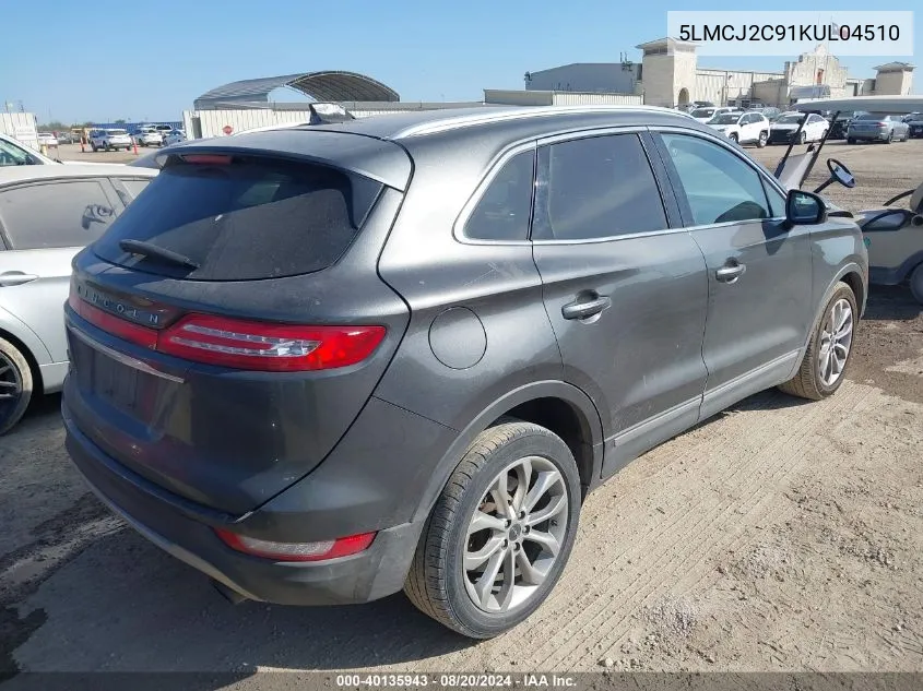 2019 Lincoln Mkc Select VIN: 5LMCJ2C91KUL04510 Lot: 40135943