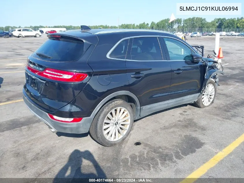 2019 Lincoln Mkc Standard VIN: 5LMCJ1C91KUL06994 Lot: 40174664