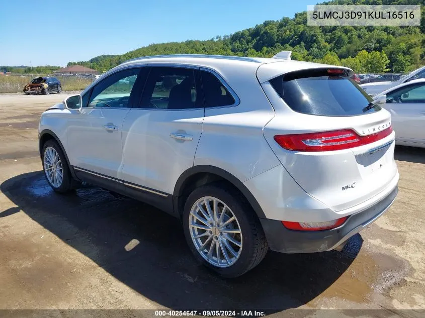 2019 Lincoln Mkc Reserve VIN: 5LMCJ3D91KUL16516 Lot: 40254647