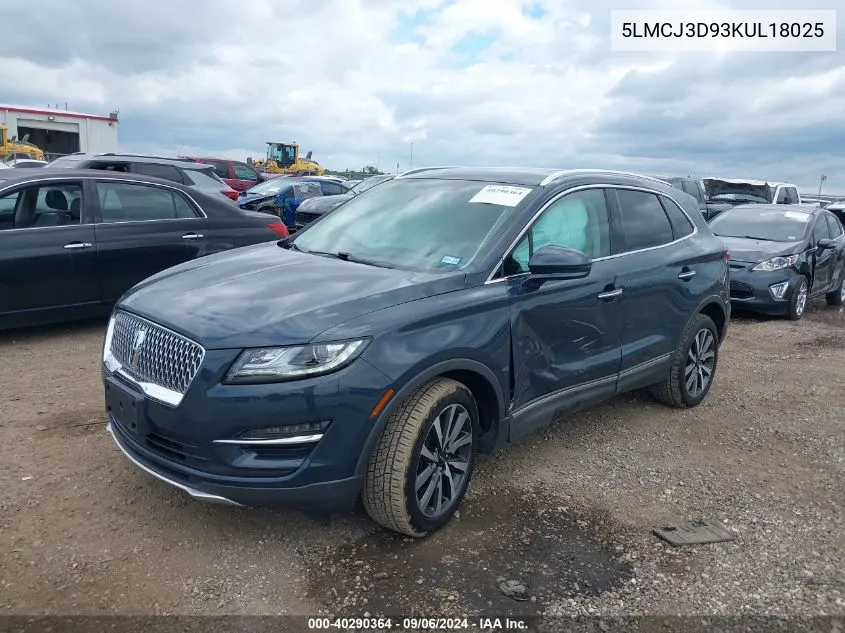 2019 Lincoln Mkc Reserve VIN: 5LMCJ3D93KUL18025 Lot: 40290364