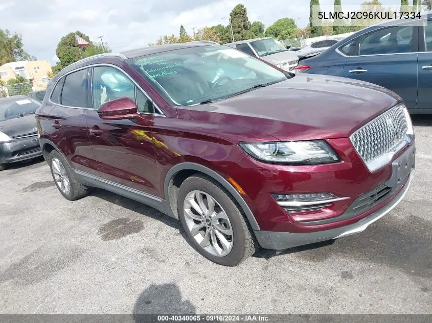 2019 Lincoln Mkc Select VIN: 5LMCJ2C96KUL17334 Lot: 40340065