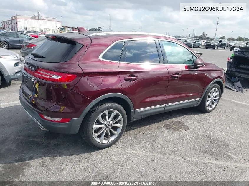 2019 Lincoln Mkc Select VIN: 5LMCJ2C96KUL17334 Lot: 40340065