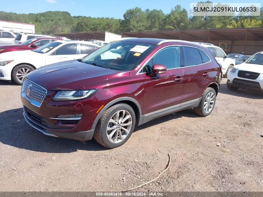 2019 Lincoln Mkc Select VIN: 5LMCJ2C91KUL06533 Lot: 40383416