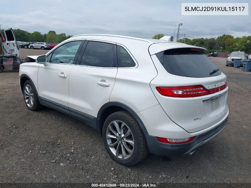 5LMCJ2D91KUL15117 2019 Lincoln Mkc Select