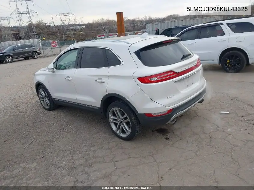 5LMCJ3D98KUL43325 2019 Lincoln Mkc Reserve