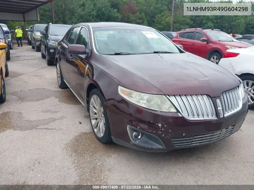 2009 Lincoln Mks VIN: 1LNHM93R49G604298 Lot: 39917409