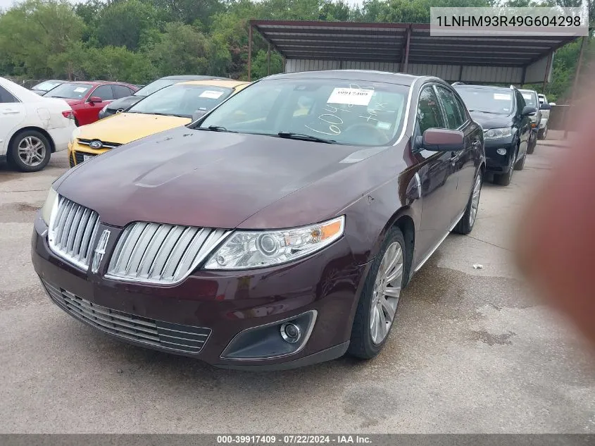 2009 Lincoln Mks VIN: 1LNHM93R49G604298 Lot: 39917409