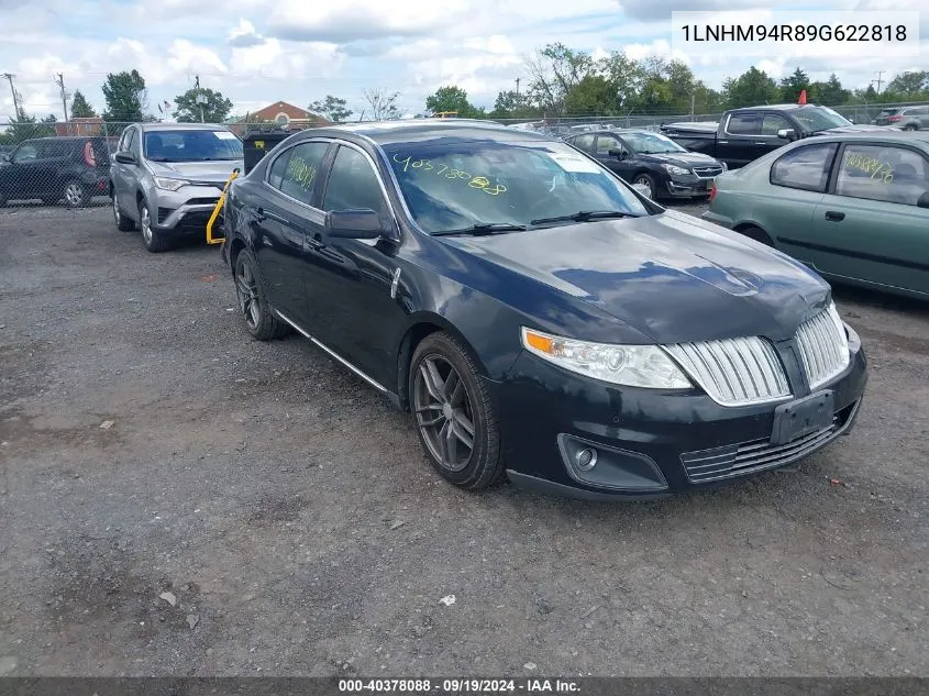 2009 Lincoln Mks VIN: 1LNHM94R89G622818 Lot: 40378088