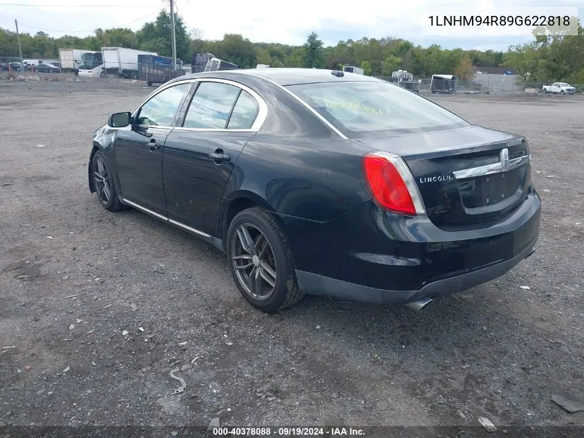 2009 Lincoln Mks VIN: 1LNHM94R89G622818 Lot: 40378088