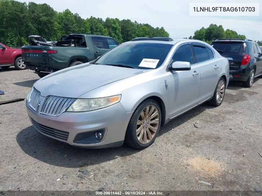 2010 Lincoln Mks Ecoboost VIN: 1LNHL9FT8AG610703 Lot: 39611442