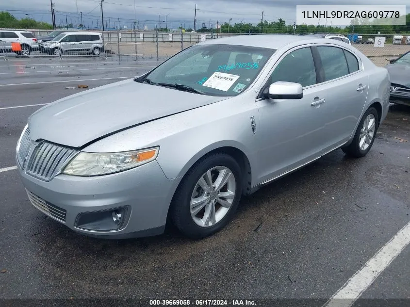 1LNHL9DR2AG609778 2010 Lincoln Mks