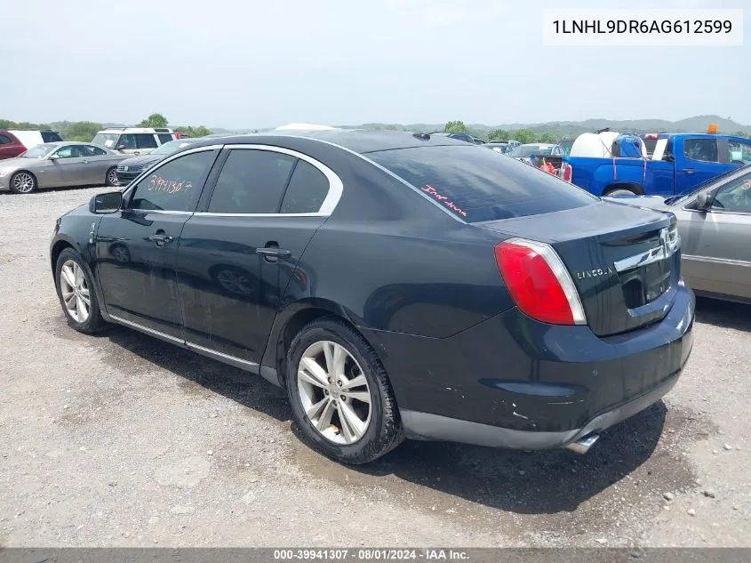 2010 Lincoln Mks VIN: 1LNHL9DR6AG612599 Lot: 39941307