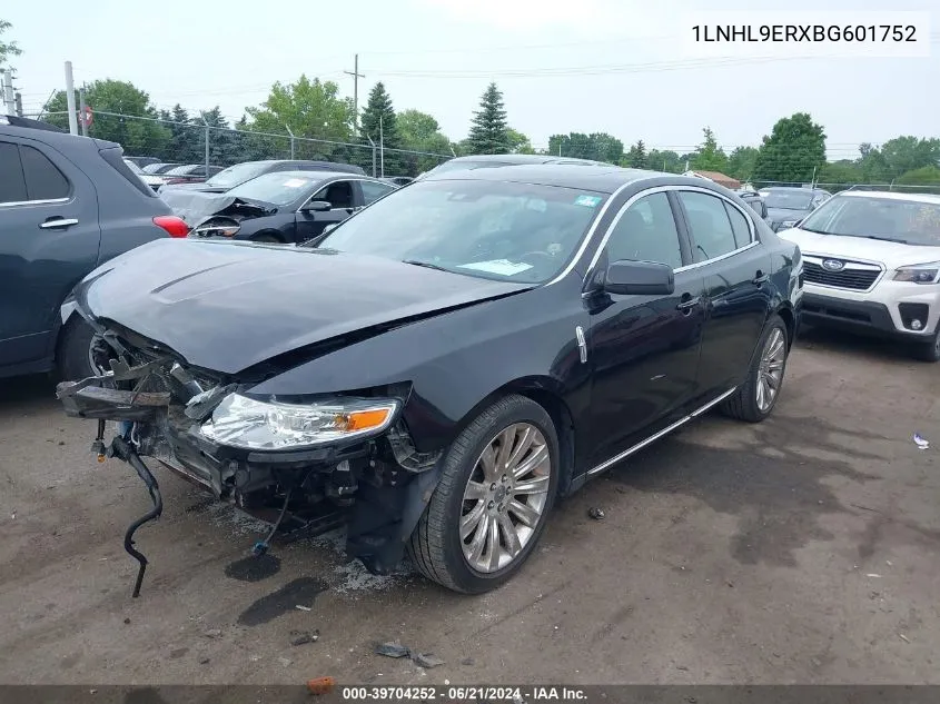 2011 Lincoln Mks VIN: 1LNHL9ERXBG601752 Lot: 39704252