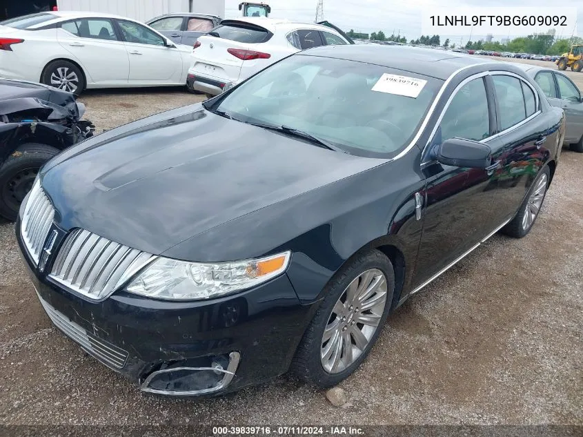 2011 Lincoln Mks Ecoboost VIN: 1LNHL9FT9BG609092 Lot: 39839716