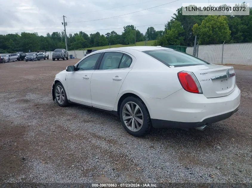 2011 Lincoln Mks VIN: 1LNHL9DRXBG610372 Lot: 39870863