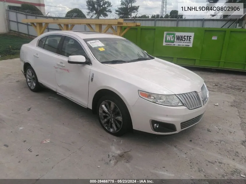 2012 Lincoln Mks VIN: 1LNHL9DR4CG802906 Lot: 39466775