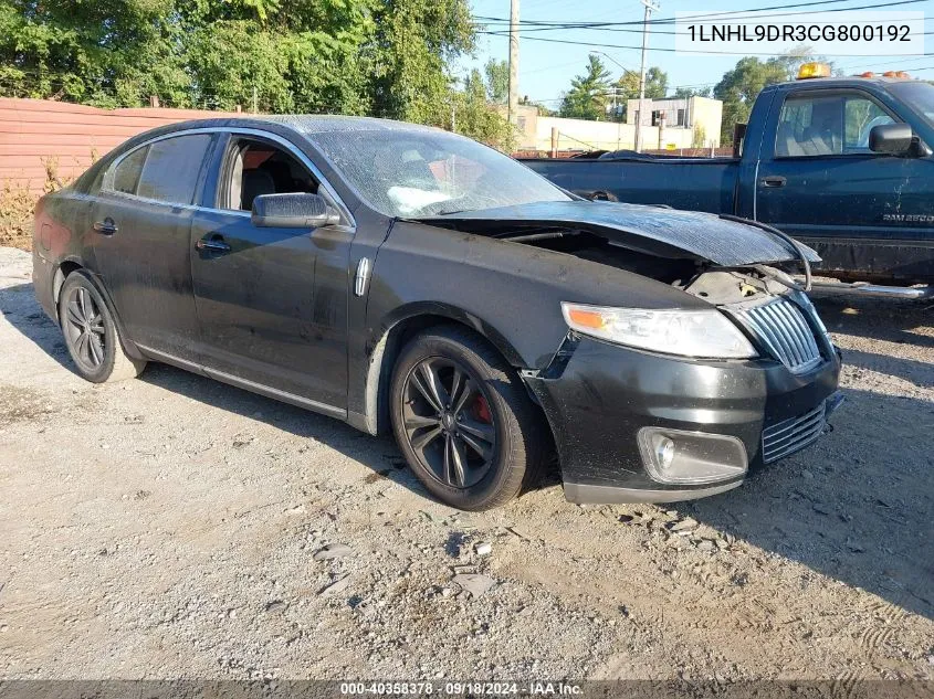 1LNHL9DR3CG800192 2012 Lincoln Mks