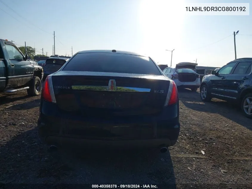 1LNHL9DR3CG800192 2012 Lincoln Mks