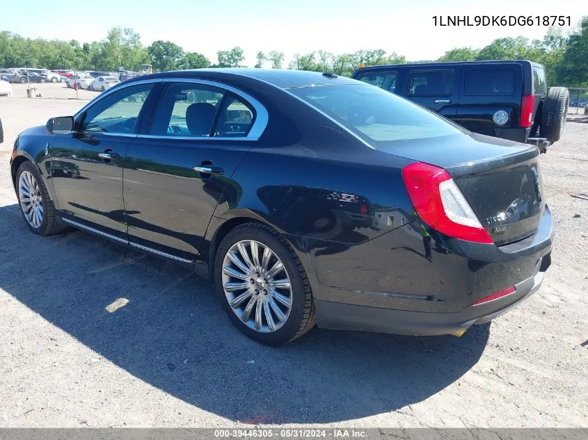 2013 Lincoln Mks VIN: 1LNHL9DK6DG618751 Lot: 39446305