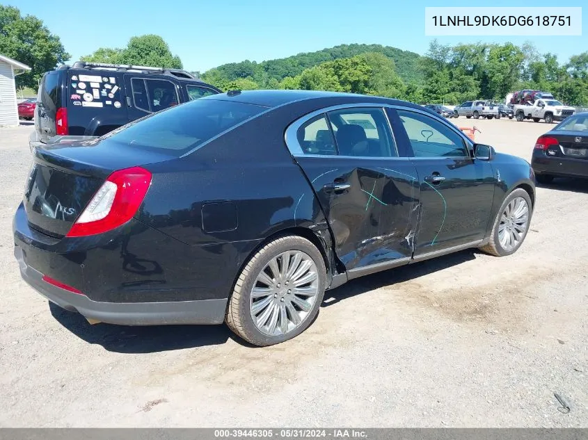 2013 Lincoln Mks VIN: 1LNHL9DK6DG618751 Lot: 39446305