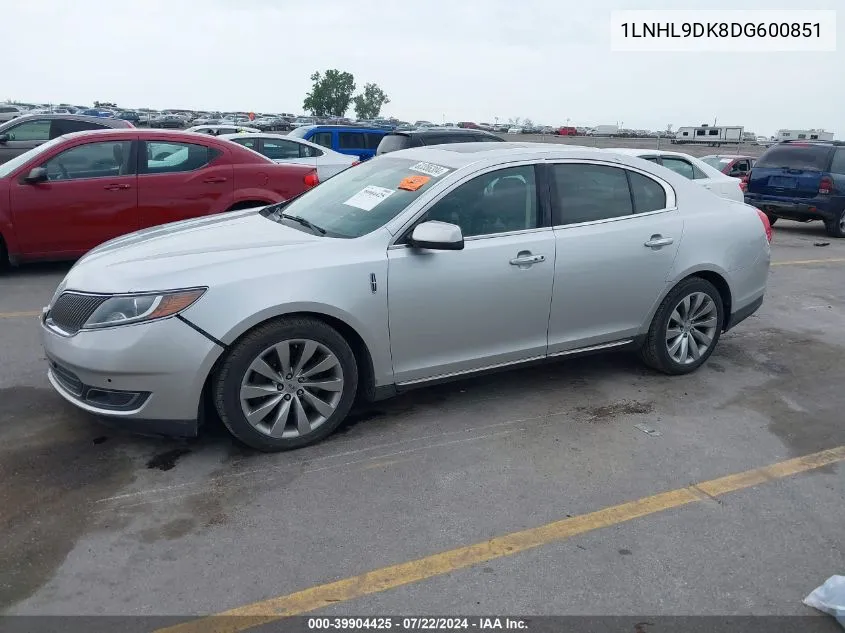 2013 Lincoln Mks VIN: 1LNHL9DK8DG600851 Lot: 39904425