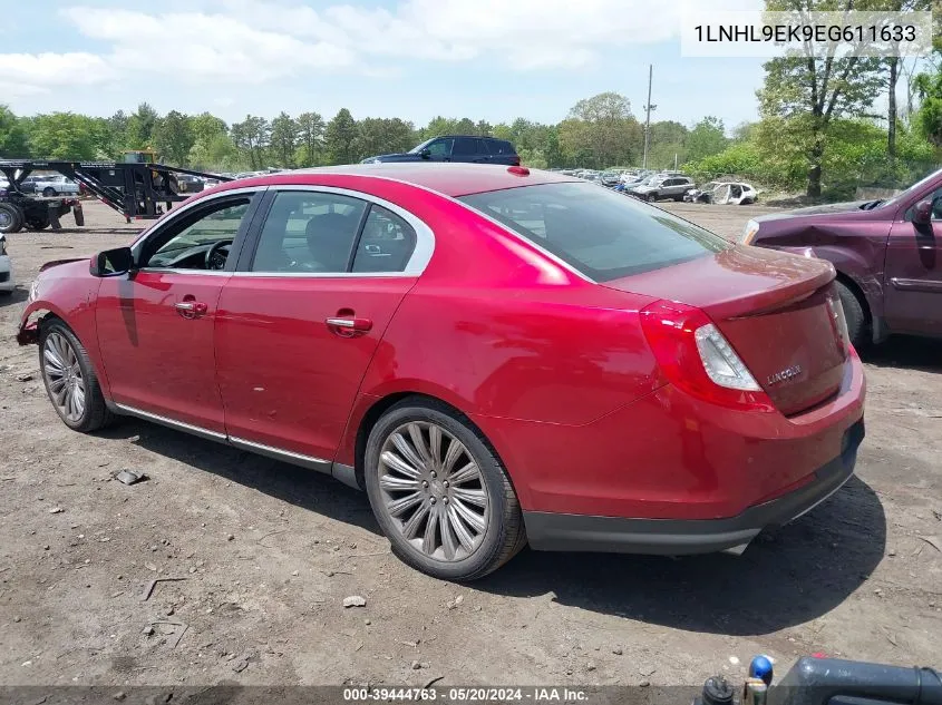 2014 Lincoln Mks VIN: 1LNHL9EK9EG611633 Lot: 39444763