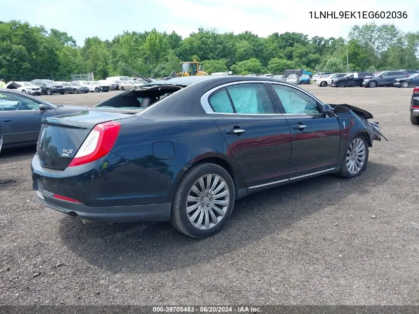 2014 Lincoln Mks VIN: 1LNHL9EK1EG602036 Lot: 39705483