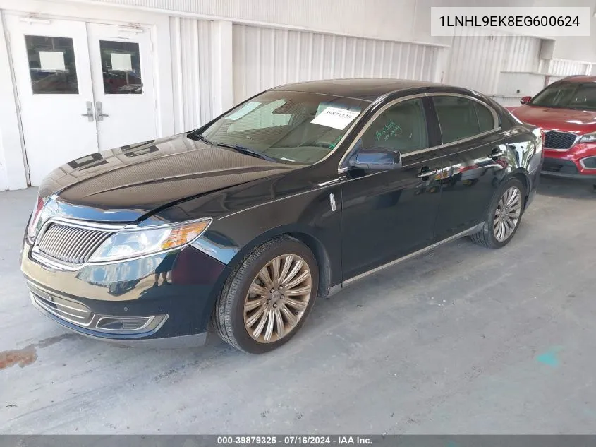 1LNHL9EK8EG600624 2014 Lincoln Mks