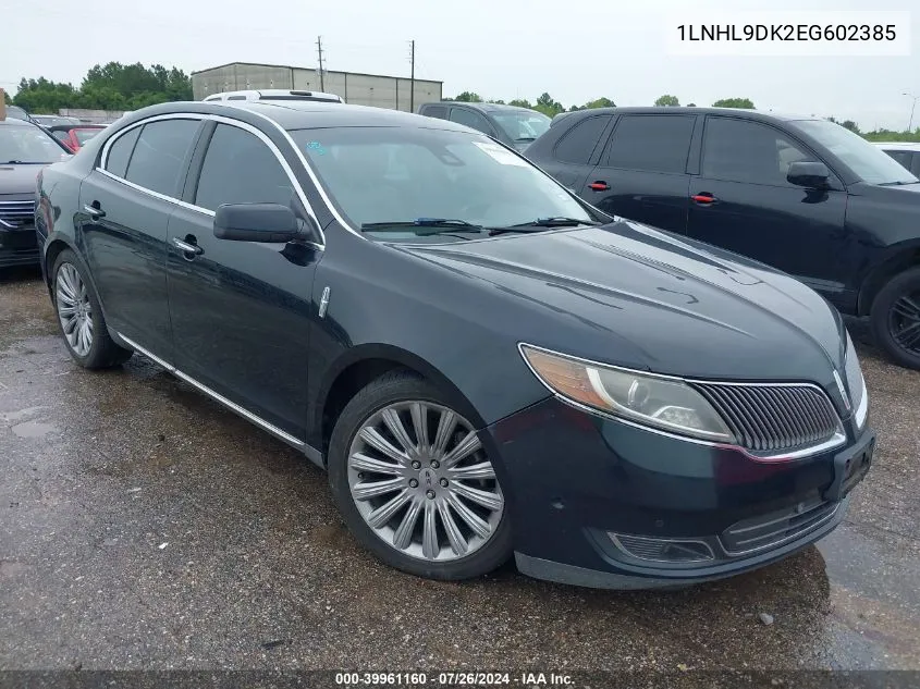 2014 Lincoln Mks VIN: 1LNHL9DK2EG602385 Lot: 39961160