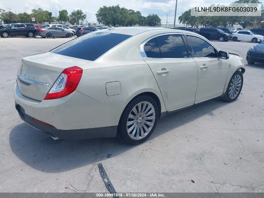 2015 Lincoln Mks VIN: 1LNHL9DK8FG603039 Lot: 39997816