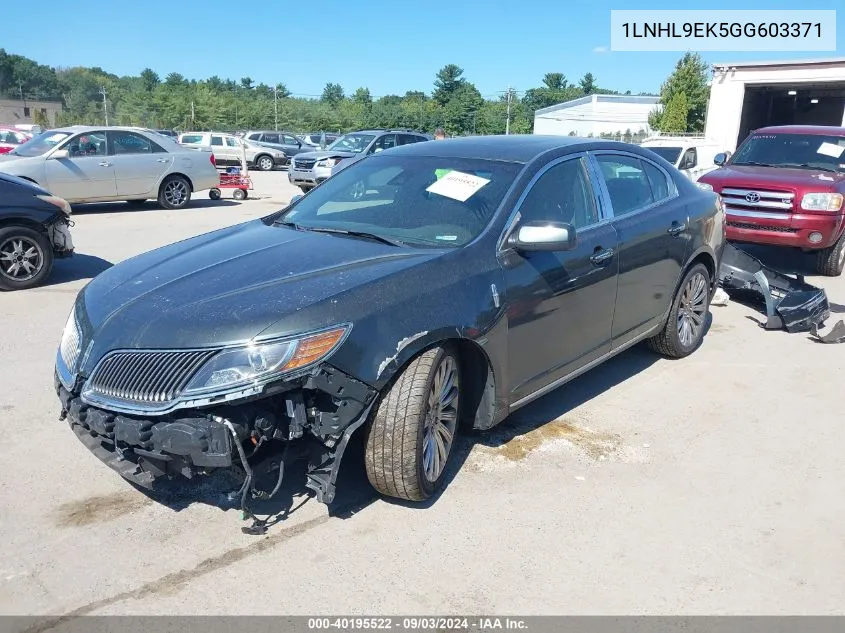 2016 Lincoln Mks VIN: 1LNHL9EK5GG603371 Lot: 40195522